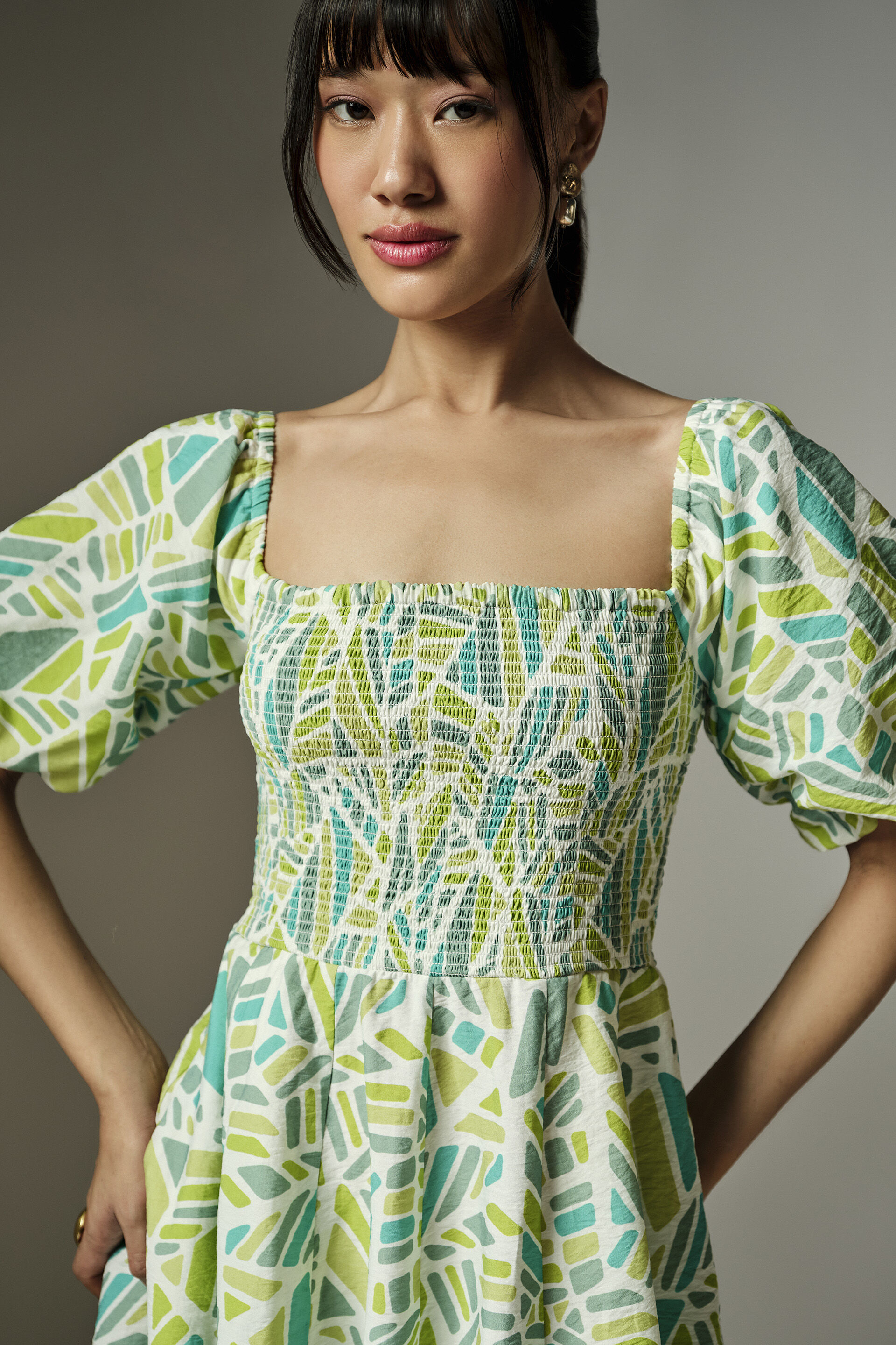 Claribel Green Dress, Green, image 5